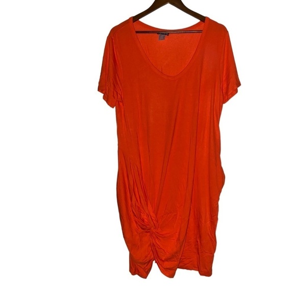 Venus  Mini Dress Knot Twist Front ‎ XL Summer Orange Casual Beach Vacation - Picture 1 of 6